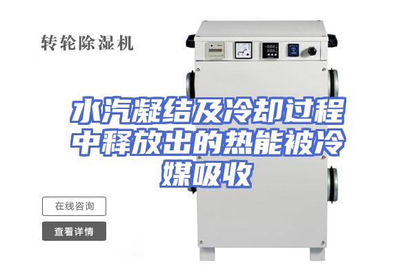 水汽凝结及冷却过程中释放出的热能被冷媒吸收