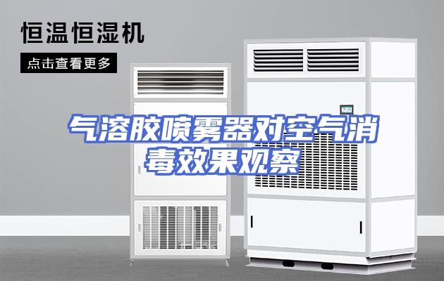 气溶胶喷雾器对空气消毒效果观察