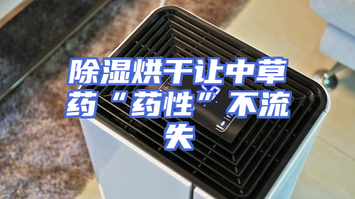 除湿烘干让中草药“药性”不流失