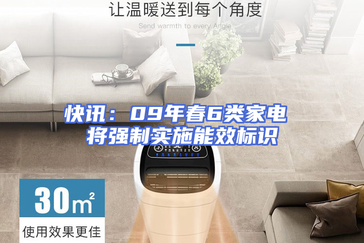 快讯：09年春6类家电 将强制实施能效标识