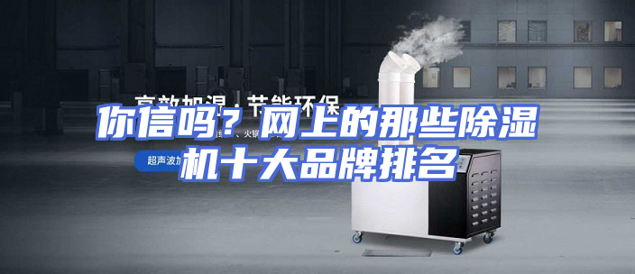 你信吗？网上的那些除湿机十大品牌排名