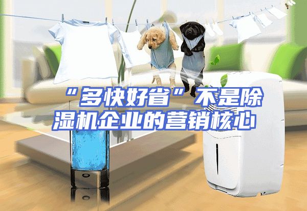 “多快好省”不是除湿机企业的营销核心