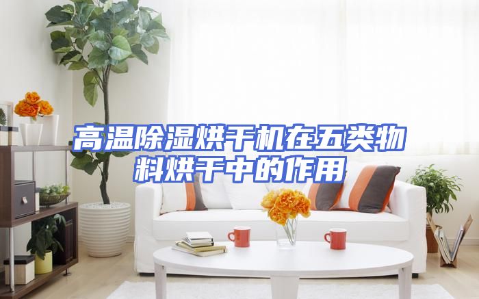 高温除湿烘干机在五类物料烘干中的作用