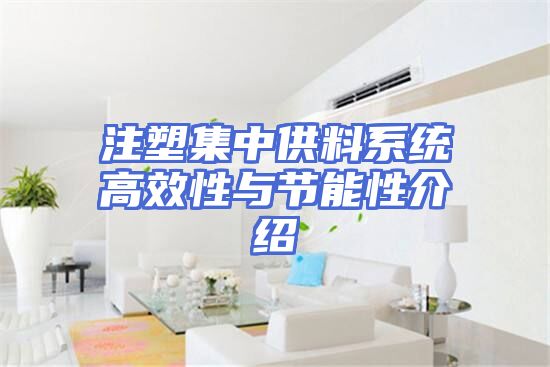 注塑集中供料系统高效性与节能性介绍