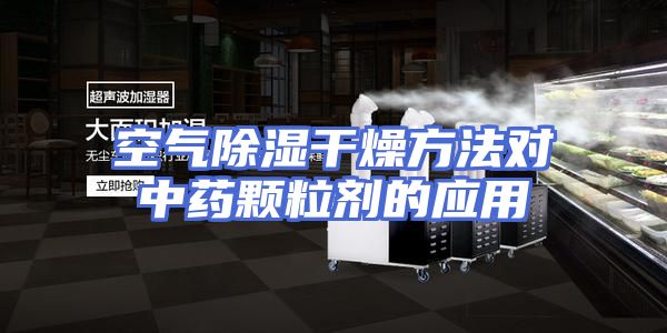 空气除湿干燥方法对中药颗粒剂的应用