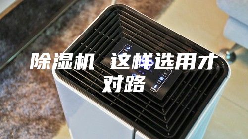 除湿机 这样选用才对路