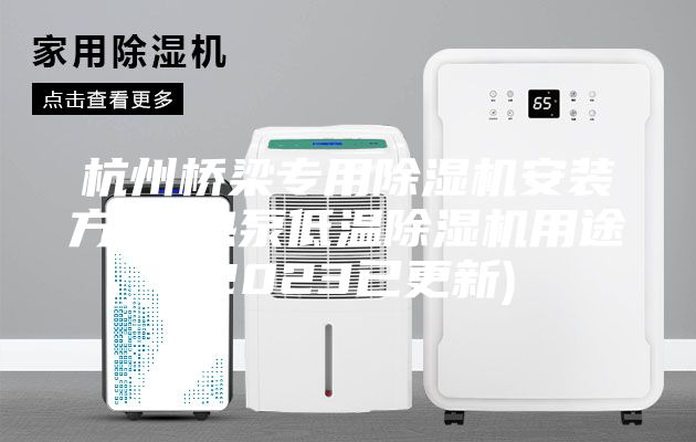 杭州桥梁专用除湿机安装方法-热泵低温除湿机用途(2023已更新)