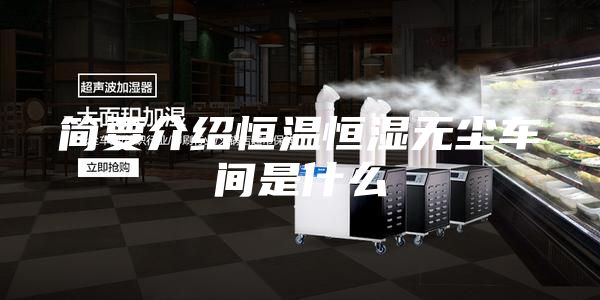 简要介绍恒温恒湿无尘车间是什么