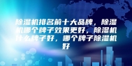 除湿机排名前十大品牌，除湿机哪个牌子效果更好，除湿机什么牌子好，哪个牌子除湿机好