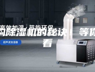 企业新闻选购除湿机的秘诀！等你来看