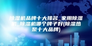 除湿机品牌十大排名_家用除湿机_除湿机哪个牌子好(除湿热泵十大品牌)