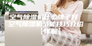 空气除湿机什么牌子好 空气除湿机节能技巧介绍【详解】