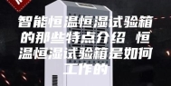 智能恒温恒湿试验箱的那些特点介绍 恒温恒湿试验箱是如何工作的