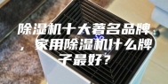 除湿机十大著名品牌，家用除湿机什么牌子最好？