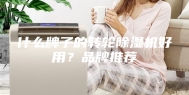 什么牌子的转轮除湿机好用？品牌推荐